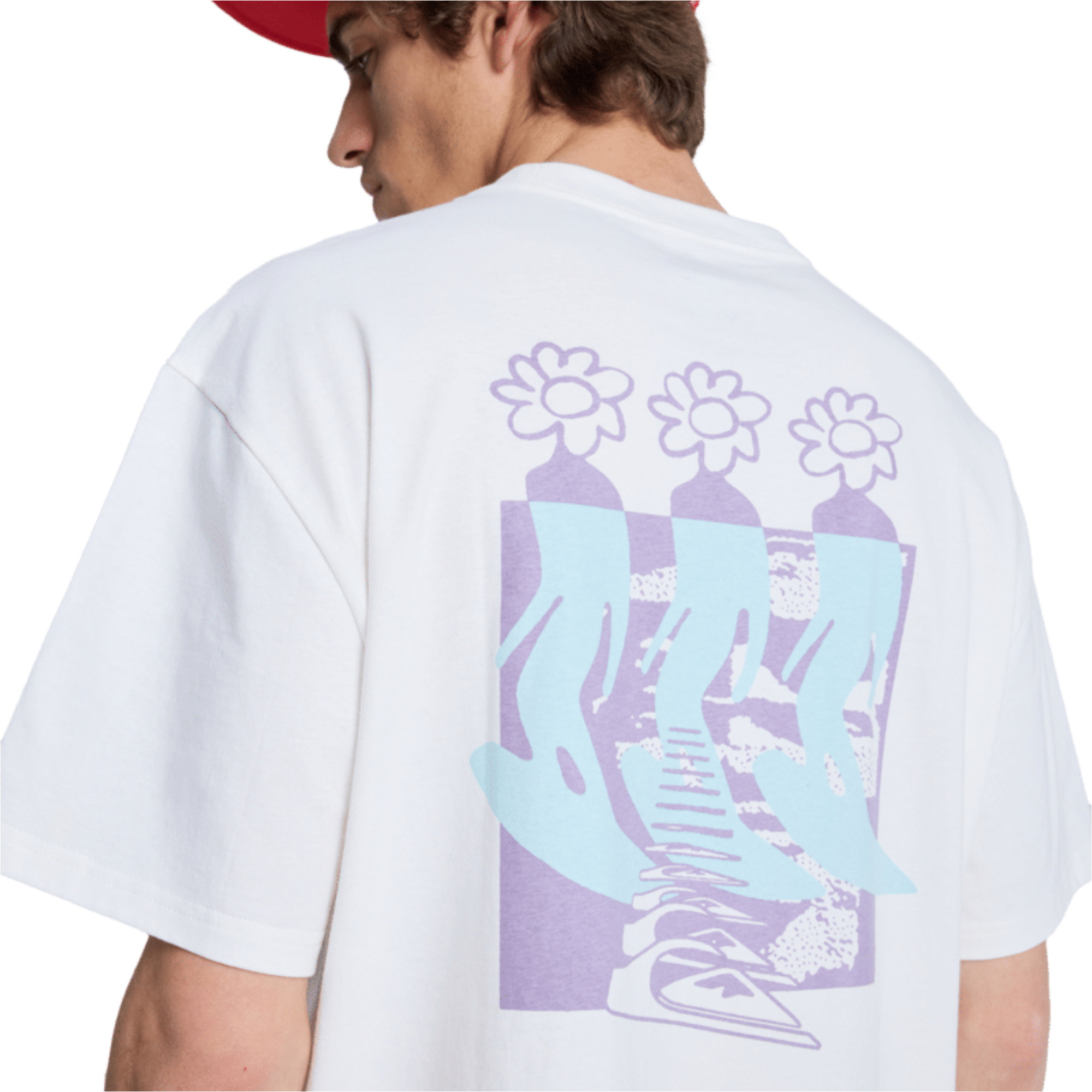 2026 Quiksilver Hombres Camiseta De Surf Con Motivos Florales EQYZT08301 - Snow White